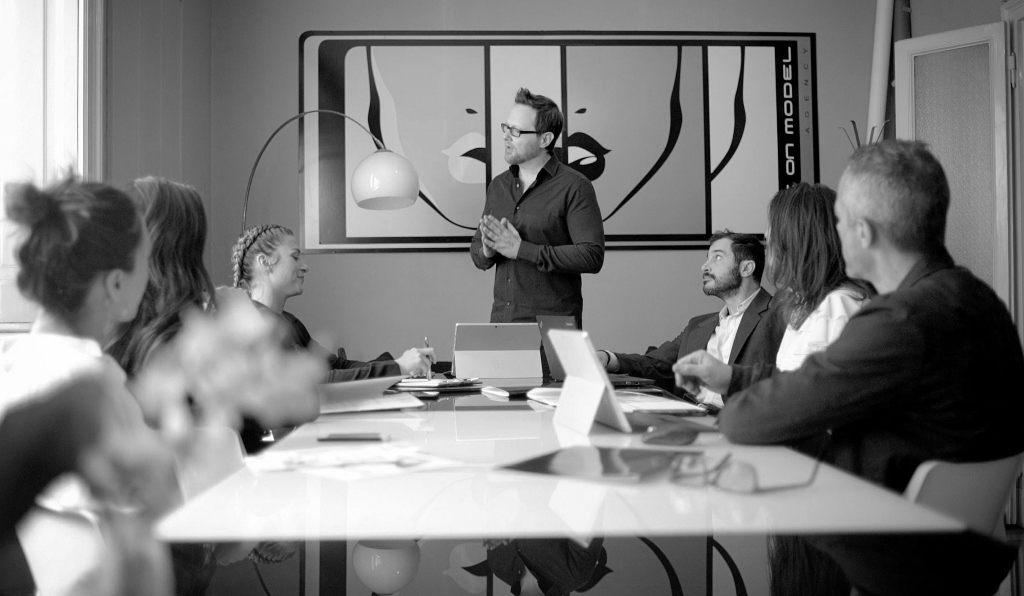 Eye On Model management team meeting at the Milan agency headquarters